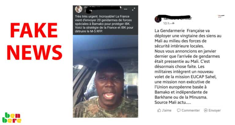 #BenbereVerif : les 20 gendarmes français seront déployés en région et non à Bamako