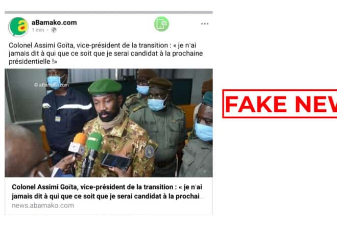 #BenbereVerif : Assimi Goïta n’a pas déclaré qu’il ne sera pas candidat à la prochaine élection présidentielle