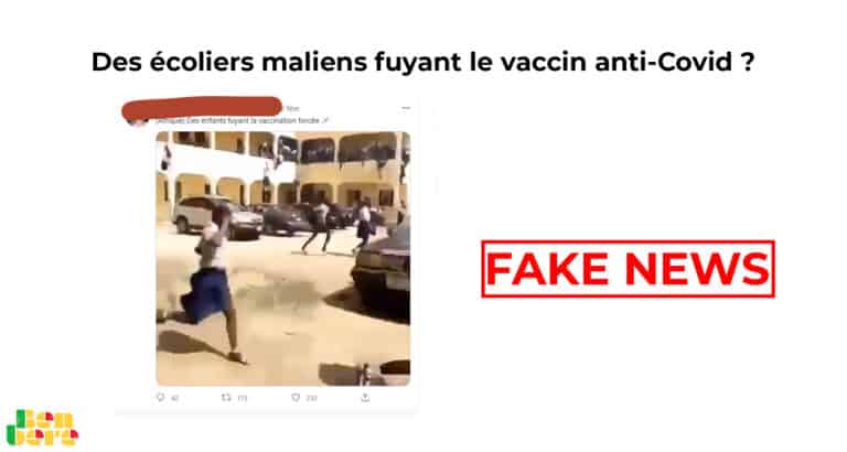 #BenbereVerif : des écoliers maliens fuyant le vaccin anti-Covid ? Faux !