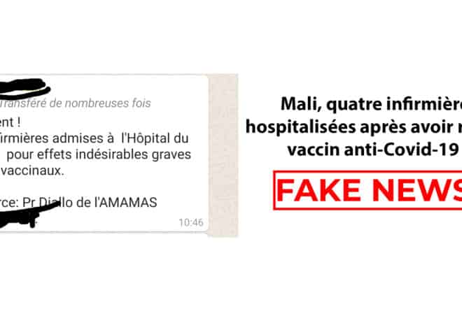 #BenbereVerif : au Mali, quatre infirmières hospitalisées après avoir reçu le vaccin anti-Covid-19 ? Précisions