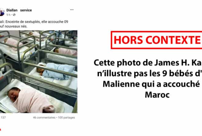 #BenbereVérif : cette photo de James H. Karales n’illustre pas les 9 bébés d’une Malienne qui a accouché au Maroc