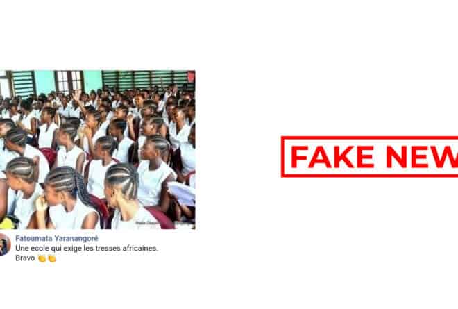 #BenbereVerif : non, cette photo ne montre pas une école qui exige des tresses africaines pour les filles