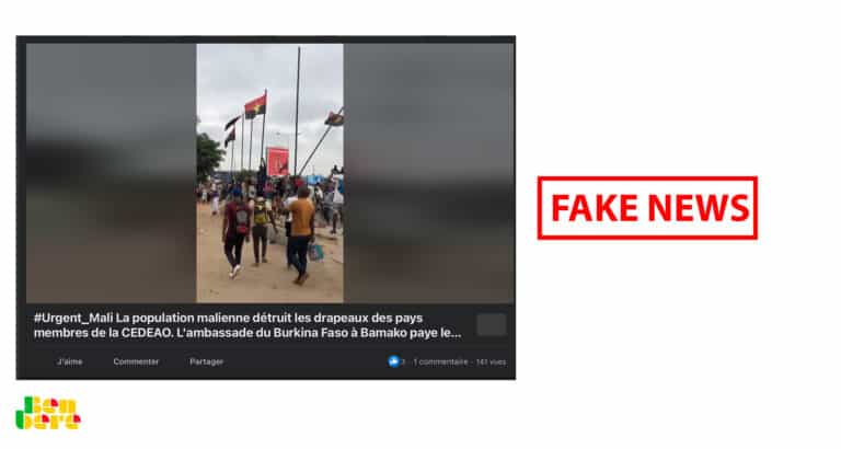 #BenbereVerif : des Burkinabés ont-ils fait descendre des drapeaux « des pays de la Cedeao au siège de l’organisation » ?