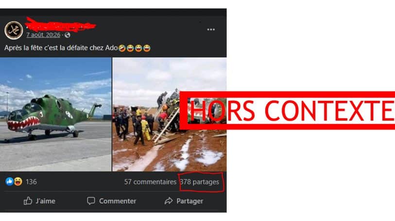 #BenbereVerif : cette image d’un crash d&rsquo;hélicoptère de l&rsquo;armée ivoirienne remonte à novembre 2019