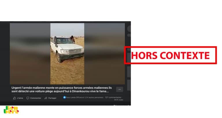 #BenbereVerif : attention, cette vidéo d’un véhicule piégé à Dinangourou date de plus d’un an