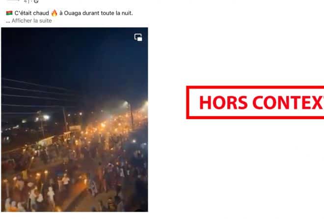 #BenbereVerif : cette vidéo ne montre pas une manifestation nocturne au Burkina Faso
