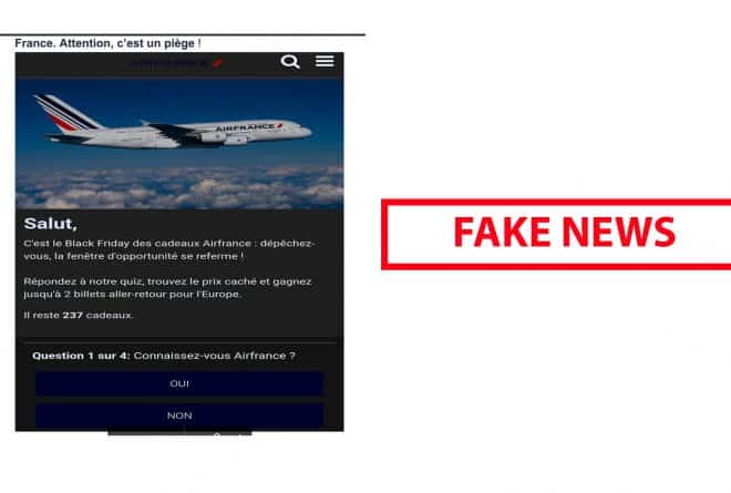 #BenbereVerif : attention, cette fausse annonce ne vient pas d’Air France