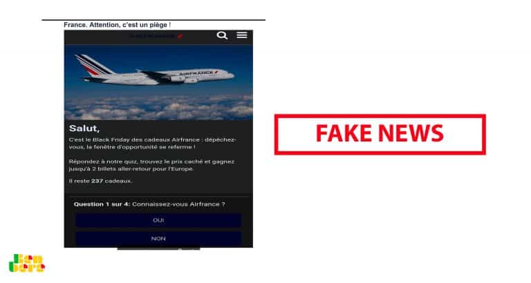 #BenbereVerif : attention, cette fausse annonce ne vient pas d’Air France