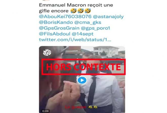 #BenbereVerif : Emmanuel Macron encore giflé ? C’est une ancienne vidéo