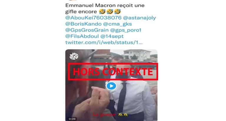 #BenbereVerif : Emmanuel Macron encore giflé ? C’est une ancienne vidéo
