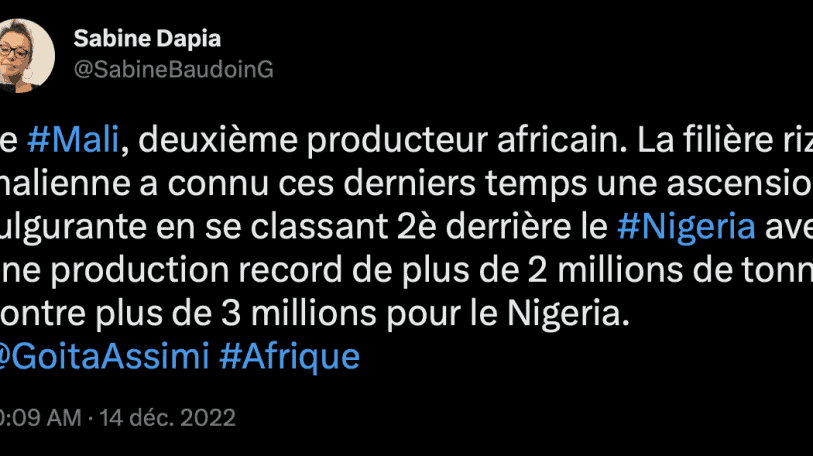 #BenbereVerif : le Mali deuxième producteur de riz en Afrique, vraiment ?