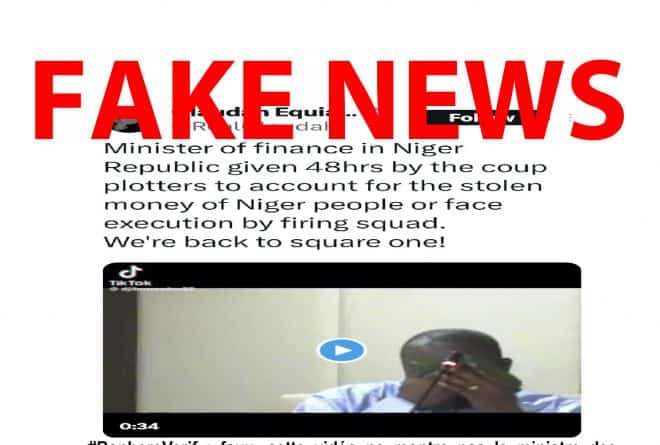 #BenbereVerif : faux, cette vidéo ne montre pas le ministre des Finances du Niger en larmes