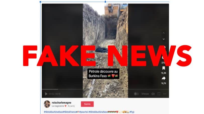 Faux, cette vidéo ne présente pas une découverte de pétrole au Burkina Faso