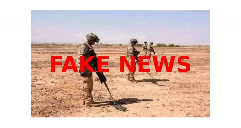 #BenbereVerif : faux, cette photo ne montre des militaires français à la recherche d'or au Sahel