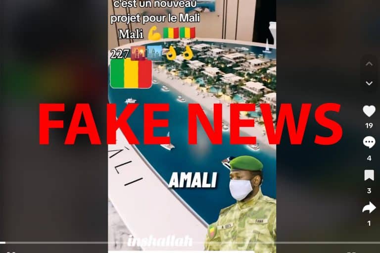 #BenbereVerif : ces images ne montrent pas un nouveau projet pour le Mali