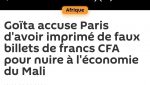 Assimi Goita a-t-il accusé « la France d’avoir imprimé de faux-billets pour nuire à l’économie du Mali » ?