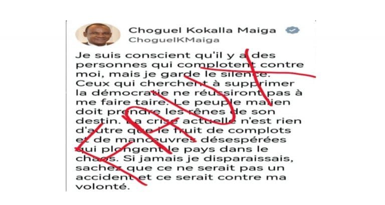 #BenbereVerif : un faux tweet attribué au premier ministre Choguel Maïga