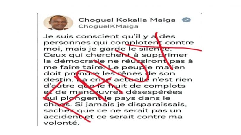 #BenbereVerif : un faux tweet attribué au premier ministre Choguel Maïga