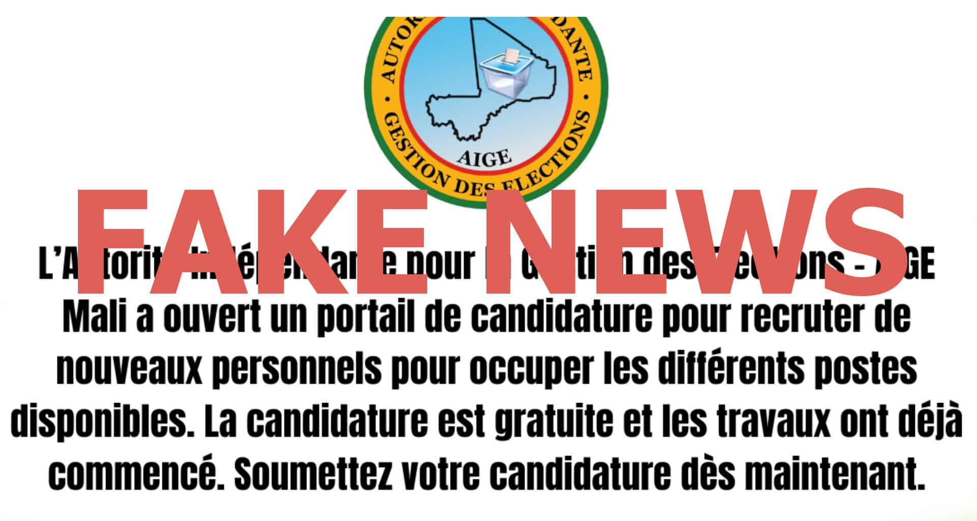 Attention à cette annonce de recrutement à l’Autorité indépendante de gestion des élections