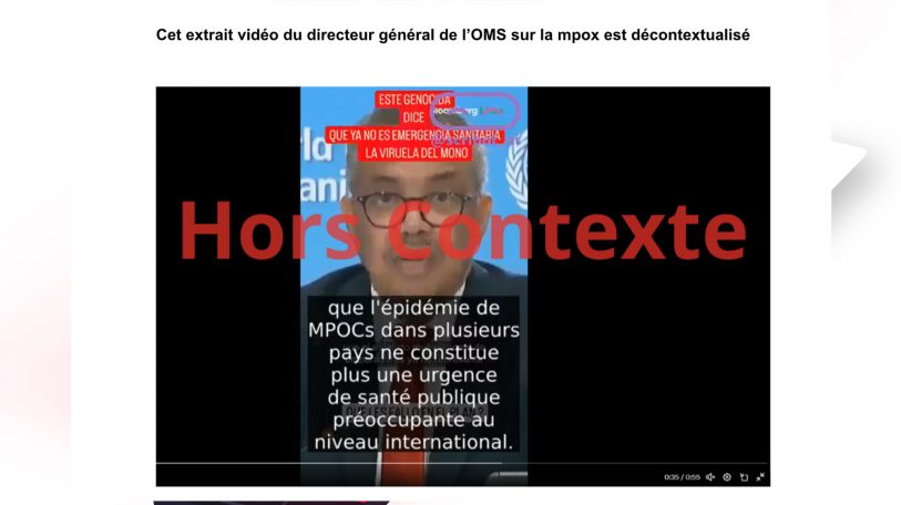 Cet extrait vidéo du directeur général de l’OMS sur la mpox est décontextualisé