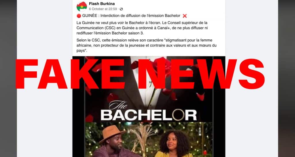 #BenbereVerif : La Guinée a-t-elle suspendu la diffusion de l’émission « The Bachelor » ?