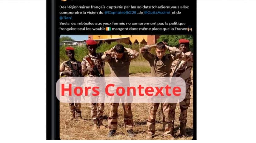 « Des légionnaires français capturés par les soldats tchadiens » ? Cette image montre plutôt des exercices de formation